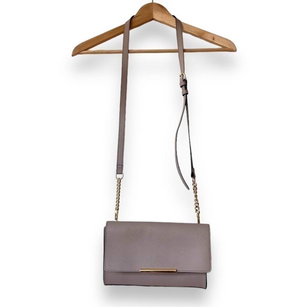 Laundry by Shelli Segal Taupe/Grey Vegan Leather Minimalist crossbody Purse